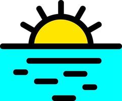 zonsopgang landschap lijn gevuld pictogram vector