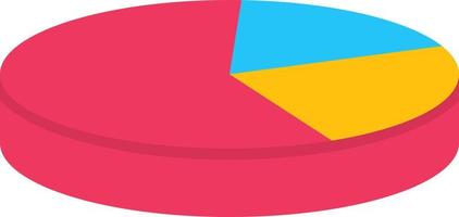 3D-cirkeldiagram plat pictogram vector