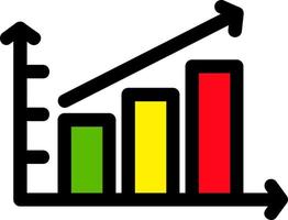 escalerend staafdiagram lijn gevuld pictogram vector