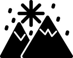 sneeuwlandschap glyph icoon vector