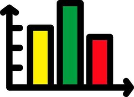 kolomdiagram lijn gevuld pictogram vector