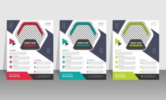 professionele zakelijke flyer ontwerp en brochure voorblad sjabloonontwerp vector