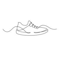 vector doorlopende lijntekening sneakers