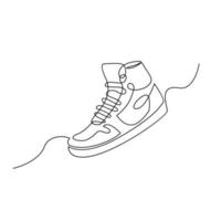 vector doorlopende lijntekening sneakers