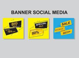 set banner social media post ontwerp, moderne banner. vector