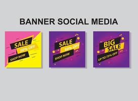 set banner social media post ontwerp, moderne banner. vector