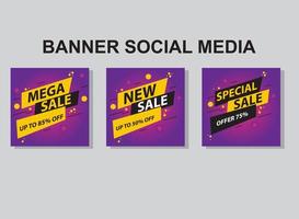 set banner social media post ontwerp, moderne banner. vector