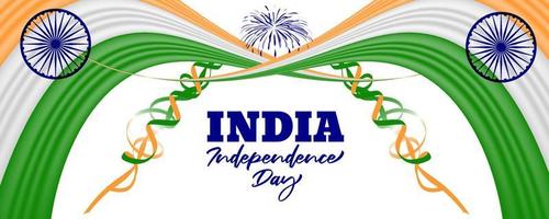 realistisch 15 augustus indiaans onafhankelijkheidsdag achtergrondontwerp vector