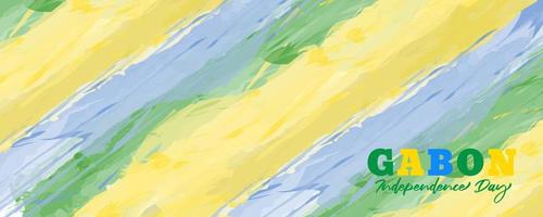gabon onafhankelijkheidsdag water kleur achtergrondontwerp vector