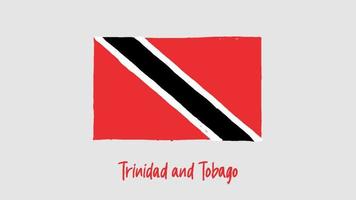 trinidad en tobago vlag marker of potlood schets illustratie vector
