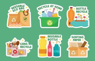 recycling stickerset vector
