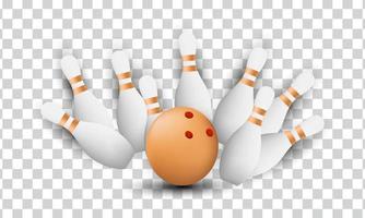 uniek 3d bowling strike minimaal pictogram ontwerp geïsoleerd op vector