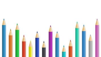 witte achtergrond met kleurrijke potloden perfect voor terug naar school thema vector