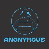 hacker anoniem logo pictogram eenvoudig vector plat ontwerp