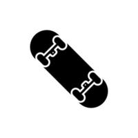 skateboard zwart silhouet pictogram. skate board glyph pictogram. schaatsen straat activiteit recreatie plat symbool. skater uitrusting dek wiel. actief skateboarden. geïsoleerde vectorillustratie. vector