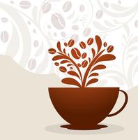 Koffie kop bloemen vector