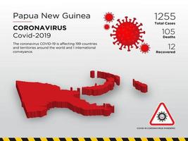 Papoea-nieuw-guinea getroffen landkaart van coronavirus vector