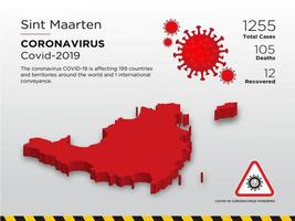 sint maarten getroffen landkaart van coronavirus vector