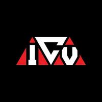 icv driehoek brief logo ontwerp met driehoekige vorm. icv driehoek logo ontwerp monogram. icv driehoek vector logo sjabloon met rode kleur. icv driehoekig logo eenvoudig, elegant en luxueus logo. icv