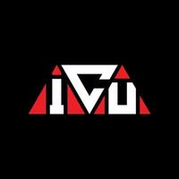 icu driehoek brief logo ontwerp met driehoekige vorm. icu driehoek logo ontwerp monogram. icu driehoek vector logo sjabloon met rode kleur. icu driehoekig logo eenvoudig, elegant en luxueus logo. icu