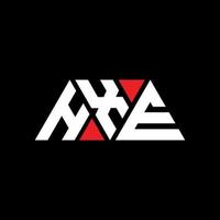 hxe driehoek letter logo ontwerp met driehoekige vorm. hxe driehoek logo ontwerp monogram. hxe driehoek vector logo sjabloon met rode kleur. hxe driehoekig logo eenvoudig, elegant en luxueus logo. hxe