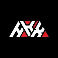 hkx driehoek brief logo ontwerp met driehoekige vorm. hkx driehoek logo ontwerp monogram. hkx driehoek vector logo sjabloon met rode kleur. hkx driehoekig logo eenvoudig, elegant en luxueus logo. hkx