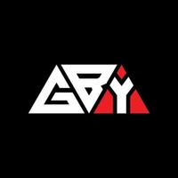 gby driehoek brief logo ontwerp met driehoekige vorm. gby driehoek logo ontwerp monogram. gby driehoek vector logo sjabloon met rode kleur. gby driehoekig logo eenvoudig, elegant en luxueus logo. gby