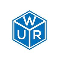 wur brief logo ontwerp op zwarte achtergrond. wur creatieve initialen brief logo concept. wur brief ontwerp. vector