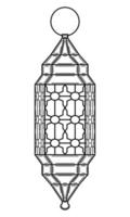 handgetekende Arabische lantaarn met een ornament. lamp voor religieuze vieringen. doodle stijl. schetsen. vector illustratie