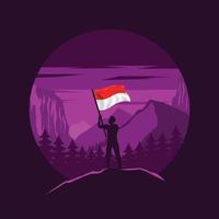 grafische illustratie van de nationale feestdag van indonesië vector