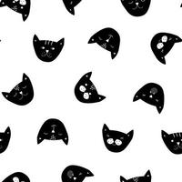 naadloze patroon met zeehonden. een kattenkop met verschillende emoties. vectorafbeeldingen. vector