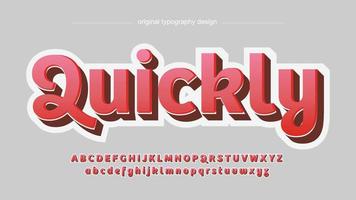 rode 3d afgeronde elegante typografie vector