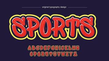 rode en gele ronde borstel graffiti typografie vector