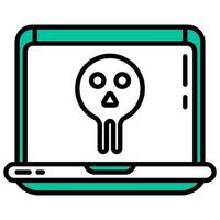 laptop en schedel vector