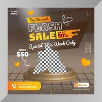 social media post schoenen flash verkoop of banner lay-out flyer sjabloon post vector