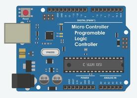 arduino plc programmeerbare logische controller met plat ontwerp voor invoer en uitvoer vector