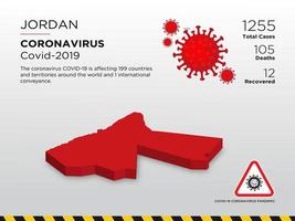 door Jordanië getroffen landkaart van de verspreiding van het coronavirus vector