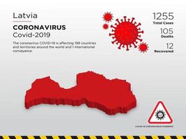 Letland getroffen landkaart van coronavirusziekte vector