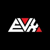 evx driehoek brief logo ontwerp met driehoekige vorm. evx driehoek logo ontwerp monogram. evx driehoek vector logo sjabloon met rode kleur. evx driehoekig logo eenvoudig, elegant en luxueus logo. evx