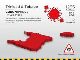 trinidad en tobago getroffen landkaart van coronavirus vector