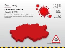 Duitsland getroffen landkaart van coronavirus vector