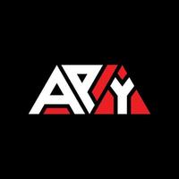 apy driehoek brief logo ontwerp met driehoekige vorm. apy driehoek logo ontwerp monogram. apy driehoek vector logo sjabloon met rode kleur. apy driehoekig logo eenvoudig, elegant en luxueus logo. apy