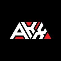 akx driehoek brief logo ontwerp met driehoekige vorm. akx driehoek logo ontwerp monogram. akx driehoek vector logo sjabloon met rode kleur. akx driehoekig logo eenvoudig, elegant en luxueus logo. akx
