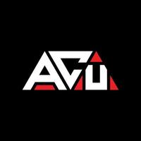 acu driehoek brief logo ontwerp met driehoekige vorm. acu driehoek logo ontwerp monogram. acu driehoek vector logo sjabloon met rode kleur. acu driehoekig logo eenvoudig, elegant en luxueus logo. acu