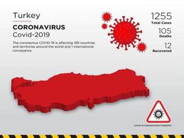 Turkije getroffen landkaart van verspreiding van het coronavirus vector