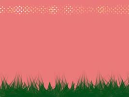 met de hand getekend gras in het veld tegen de lucht in de ochtend met roze lucht, vector