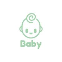 schattig baby hoofd eenvoudig logo vector