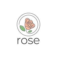 moderne minimalistische logo roze bloem cirkel vector