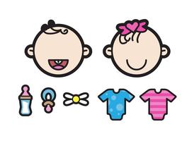 Twee Leuke Twin Babies Illustratie vector