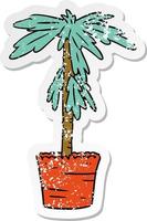 noodlijdende sticker cartoon doodle van een kamerplant vector